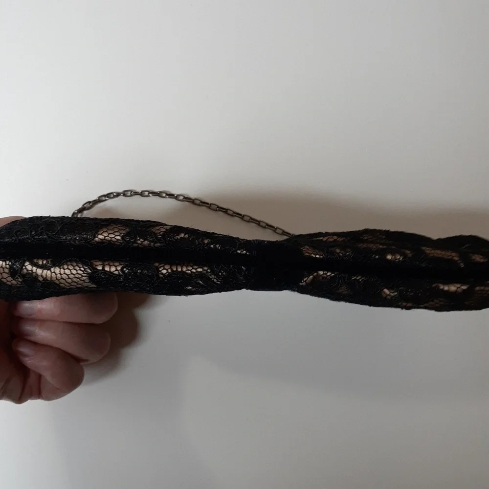 Ann Taylor LOFT Black Lace‎ and Taupe Evening Bag